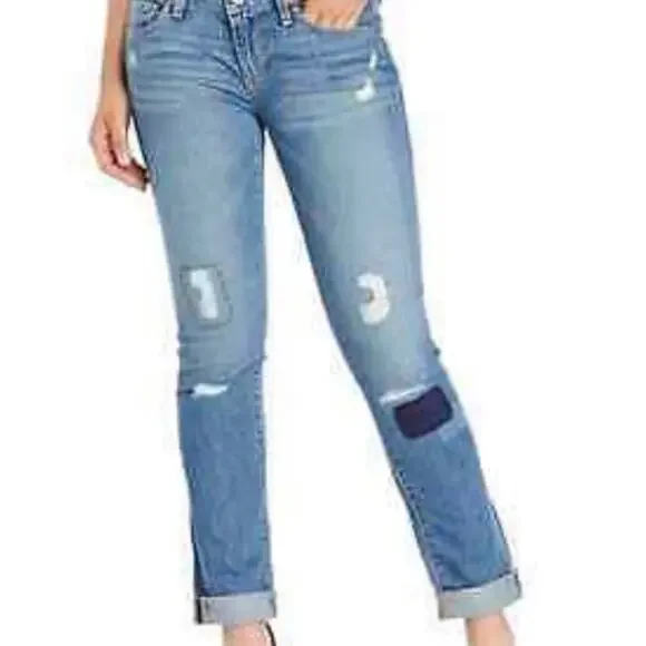 Paige Jimmy Jimmy Skinny Jeans Medium Wash Distressed Ripped Boyfriend Jeans 23 - Picture 2 of 10